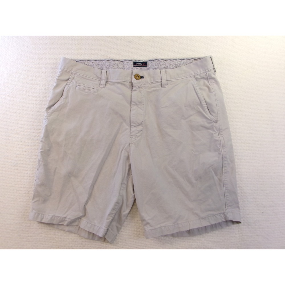 Johnnie-O Neil Shorts Mens 35 Chrome Gray Cotton Modal Stretch Flat Front